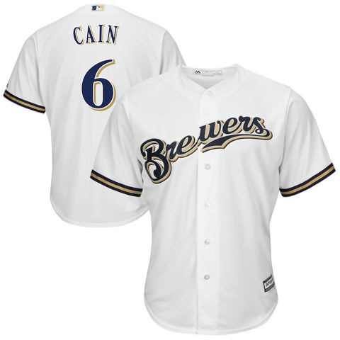 Lorenzo Cain Milwaukee Brewers Majestic Official Cool Base Player Jersey