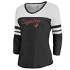 Arizona Coyotes   Women's Timeless Collection Rising Script Color Block 3/4 Sleeve Tri-Blend T-Shirt - Black