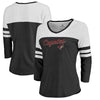 Arizona Coyotes   Women's Timeless Collection Rising Script Color Block 3/4 Sleeve Tri-Blend T-Shirt - Black