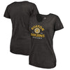 Boston Bruins   Women's Timeless Collection Vintage Arch Tri-Blend V-Neck T-Shirt - Black