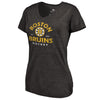 Boston Bruins   Women's Timeless Collection Vintage Arch Tri-Blend V-Neck T-Shirt - Black