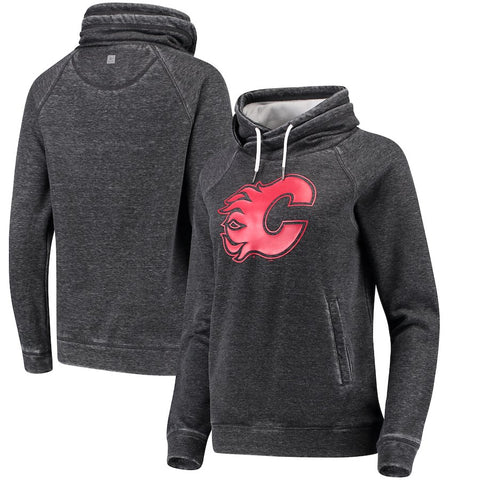 Calgary Flames Touch by Alyssa Milano Women's Spiral Pullover Hoodie