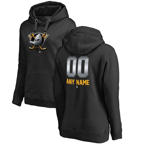 Anaheim Ducks   Women's Any Name & Number Midnight Mascot Pullover Hoodie