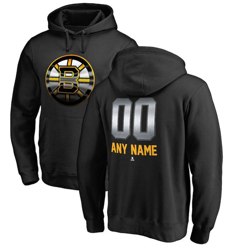 Boston Bruins   Any Name & Number Midnight Mascot Pullover Hoodie