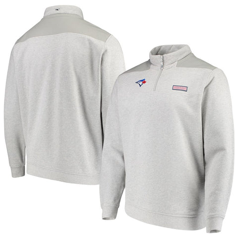 Toronto Blue Jays Vineyard Vines Shep Shirt Quarter-Zip Pullover Jacket - Gray