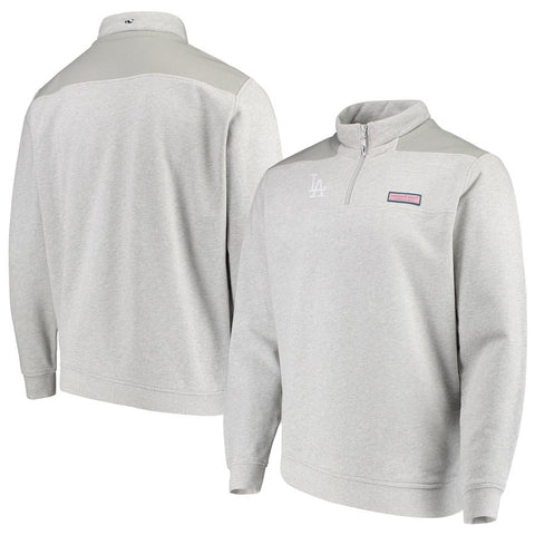 Los Angeles Dodgers Vineyard Vines Shep Shirt Quarter-Zip Pullover Jacket - Gray