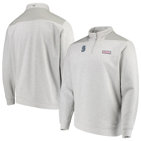 Seattle Mariners Vineyard Vines Shep Shirt Quarter-Zip Pullover Jacket - Gray