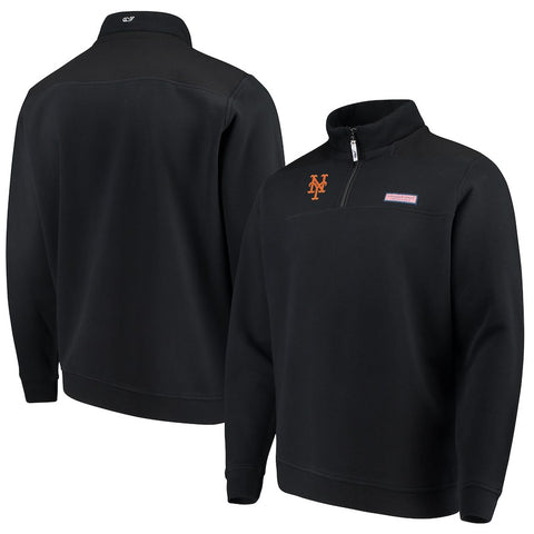 New York Mets Vineyard Vines Shep Shirt Quarter-Zip Pullover Jacket - Black