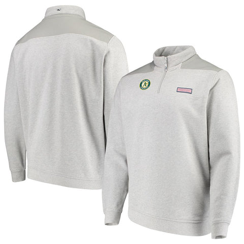 Oakland Athletics Vineyard Vines Shep Shirt Quarter-Zip Pullover Jacket - Gray