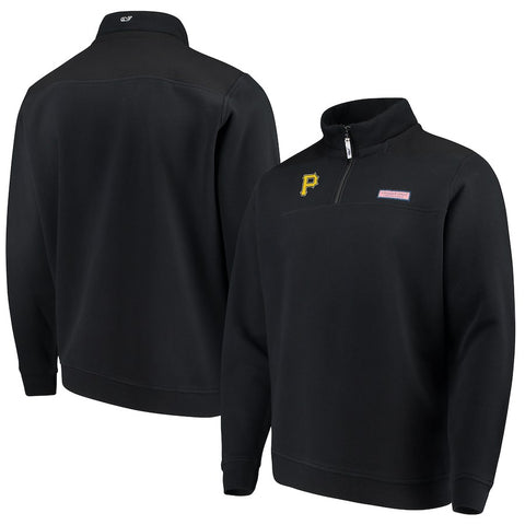 Pittsburgh Pirates Vineyard Vines Shep Shirt Quarter-Zip Pullover Jacket - Black