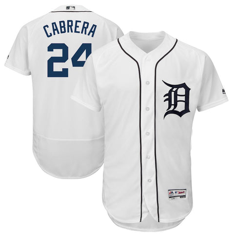 Miguel Cabrera Detroit Tigers Majestic 2018 Home Flex Base Authentic Collection Player Jersey