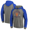 New York Mets   Cooperstown Collection Old Favorite Tri-Blend Raglan Pullover Hoodie - Ash