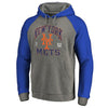 New York Mets   Cooperstown Collection Old Favorite Tri-Blend Raglan Pullover Hoodie - Ash