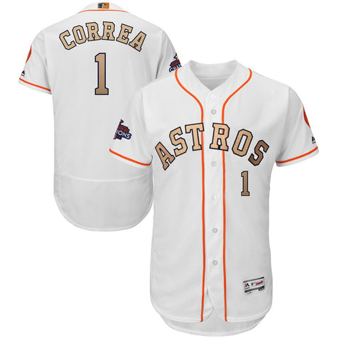 Carlos Correa Houston Astros Majestic 2018 Gold Program Flex Base Player Jersey
