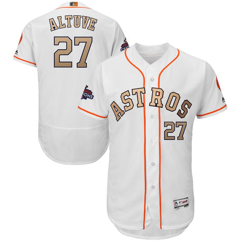 Jose Altuve Houston Astros Majestic 2018 Gold Program Flex Base Player Jersey
