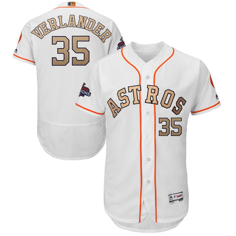 Justin Verlander Houston Astros Majestic 2018 Gold Program Flex Base Player Jersey
