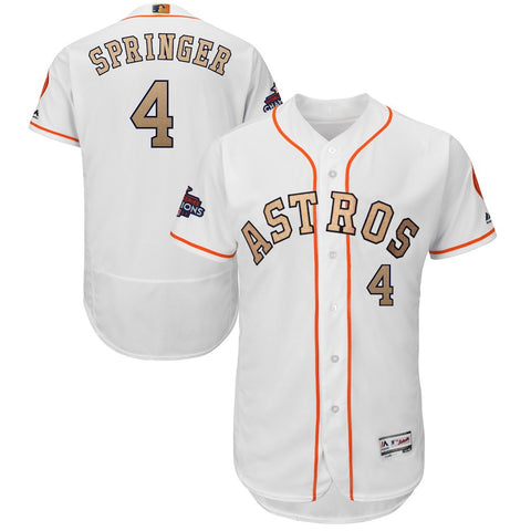 George Springer Houston Astros Majestic 2018 Gold Program Flex Base Player Jersey