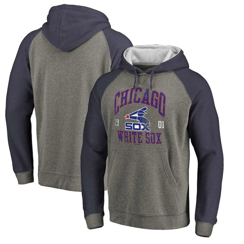 Chicago White Sox   Cooperstown Collection Old Favorite Tri-Blend Pullover Hoodie - Heathered Gray/Navy