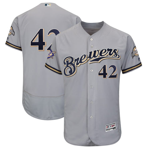 Milwaukee Brewers Majestic 2018 Jackie Robinson Day Authentic Flex Base Jersey