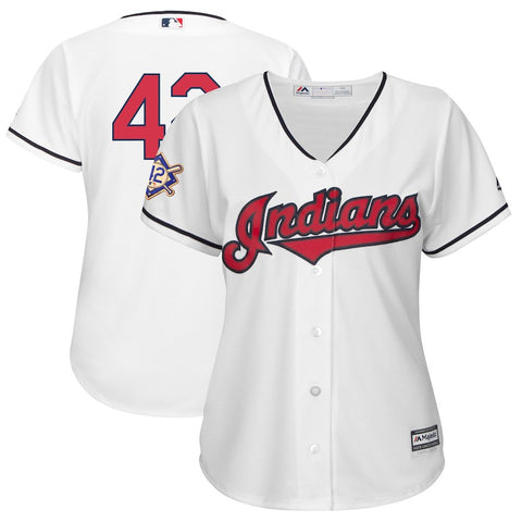 Cleveland Indians Majestic Women's 2018 Jackie Robinson Day Official Cool Base Jersey