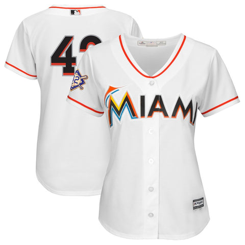 Miami Marlins Majestic Women's 2018 Jackie Robinson Day Official Cool Base Jersey