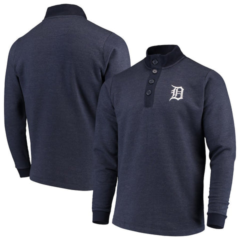 Detroit Tigers Antigua Pivotal Button Pullover Sweatshirt