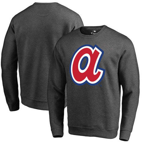 Atlanta Braves   Cooperstown Collection Huntington Sweatshirt - Heathered Gray