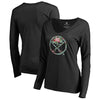 Buffalo Sabres   Women's Lovely Long Sleeve V-Neck T-Shirt - Black