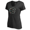 Calgary Flames   Women's Lovely Plus Size V-Neck T-Shirt - Black
