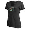 Carolina Hurricanes   Women's Lovely Plus Size V-Neck T-Shirt - Black