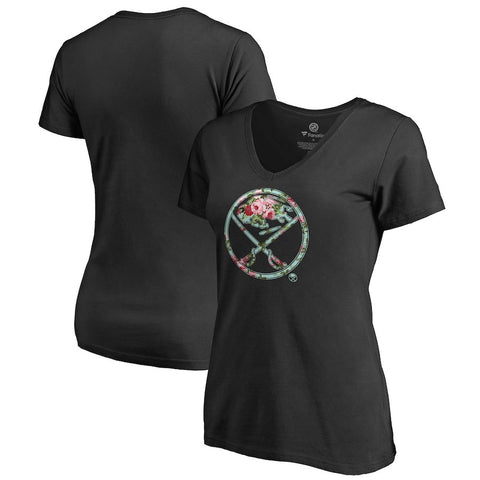 Buffalo Sabres   Women's Lovely Plus Size V-Neck T-Shirt - Black