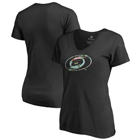 Carolina Hurricanes   Women's Lovely Plus Size V-Neck T-Shirt - Black
