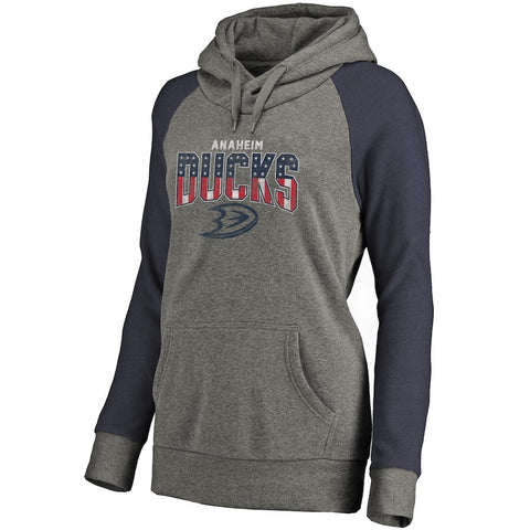 Anaheim Ducks   Women's Freedom Tri-Blend Raglan Pullover Hoodie