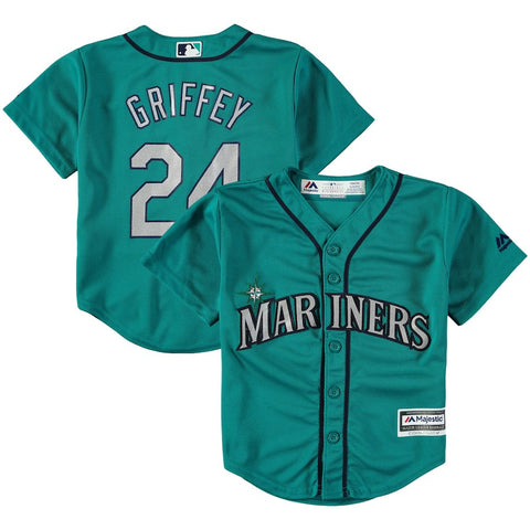 Ken Griffey Jr. Seattle Mariners Majestic Official Cool Base Performance Player Jersey - Aqua