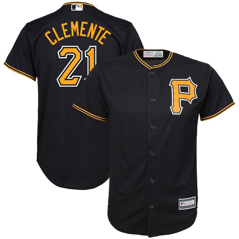 Roberto Clemente Pittsburgh Pirates Majestic Youth Alternate Replica Player Jersey - Black