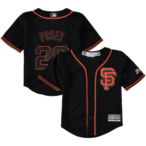 Buster Posey San Francisco Giants Majestic Toddler Alternate Cool Base Replica Player Jersey - Black