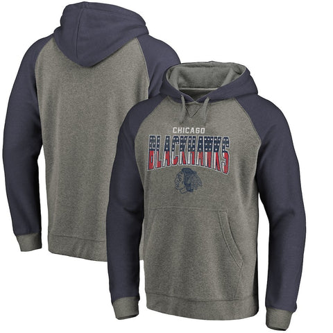 Chicago Blackhawks   Big & Tall Freedom Tri-Blend Raglan Pullover Hoodie