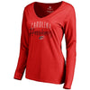 Carolina Hurricanes   Women's Graceful Long Sleeve V-Neck T-Shirt - Red