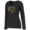 Boston Bruins   Women's Plus Size Graceful Long Sleeve T-Shirt - Black