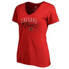 Calgary Flames   Women's Plus Size Graceful V-Neck T-Shirt - Red