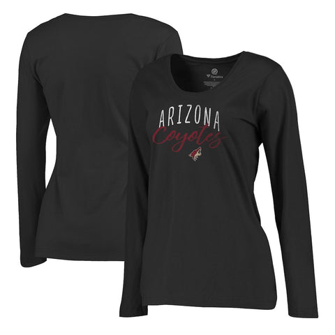 Arizona Coyotes   Women's Plus Size Graceful Long Sleeve T-Shirt - Black