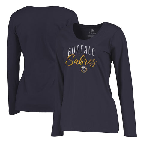 Buffalo Sabres   Women's Plus Size Graceful Long Sleeve T-Shirt - Navy