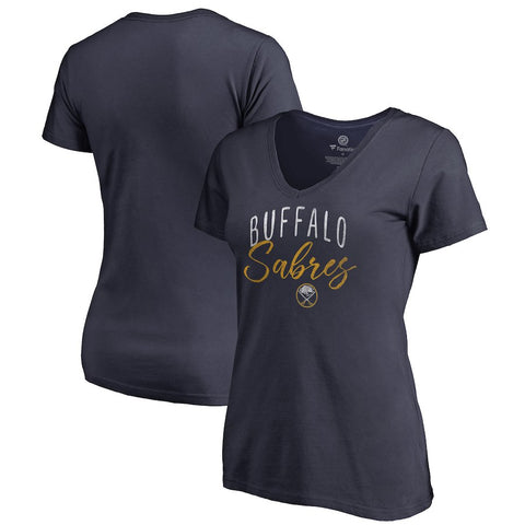 Buffalo Sabres   Women's Plus Size Graceful V-Neck T-Shirt - Navy