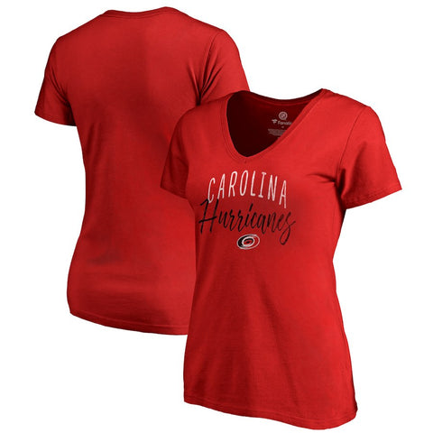 Carolina Hurricanes   Women's Plus Size Graceful V-Neck T-Shirt - Red