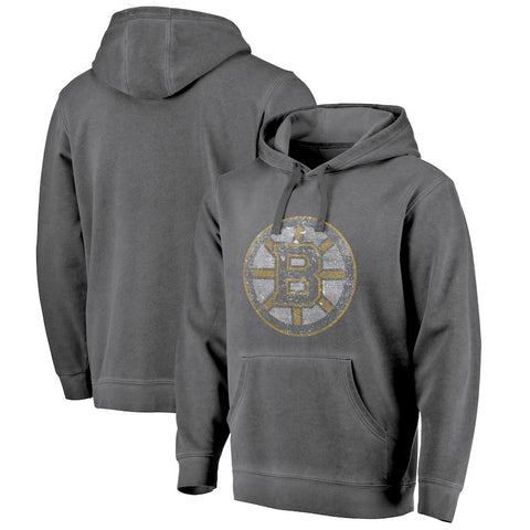Boston Bruins   Shadow Washed Logo Pullover Hoodie - Black