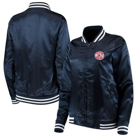 Boston Red Sox Antigua Women's Strut Full-Zip Bomber Jacket