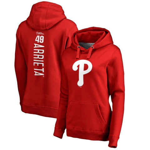 Jake Arrieta Philadelphia Phillies   Women's Backer Pullover Hoodie