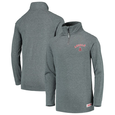 Los Angeles Angels Stitches Youth Quarter-Zip Pullover Jacket