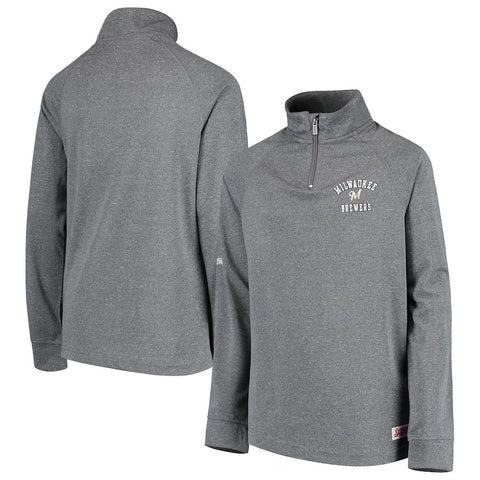 Milwaukee Brewers Stitches Youth Quarter-Zip Pullover Jacket