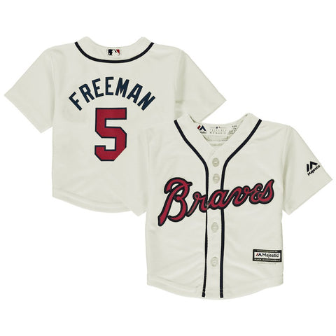 Freddie Freeman Atlanta Braves Majestic Infant Alternate Official Cool Base Player Jersey - Cream